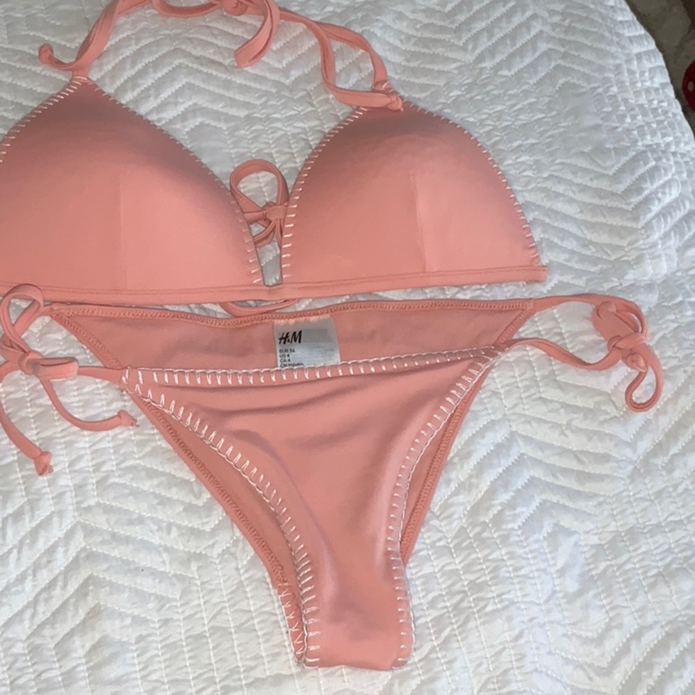Peach bikini top